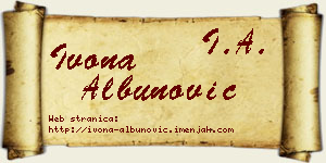 Ivona Albunović vizit kartica